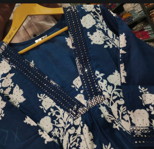 Designer Pure Cotton Kurta Pant with Dupatta Set #1