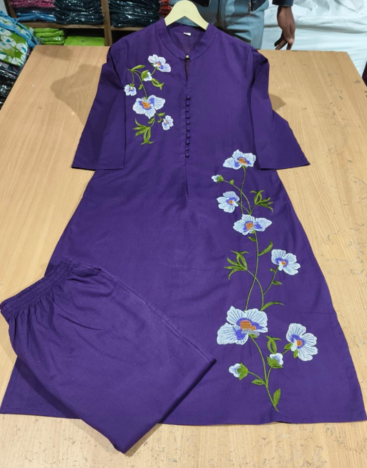 Stylish Pure Cotton Kurti with Pant Set