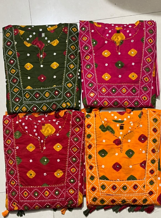 Designer Pure Cotton Kurta Pant with Dupatta Set #10