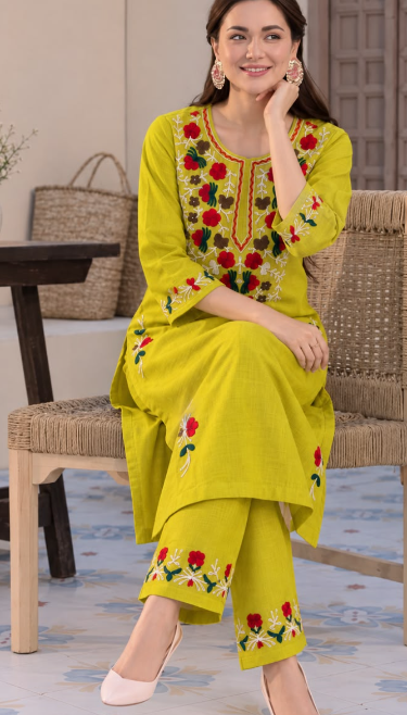 Stylish Pure Cotton Kurti with Pant Set #1