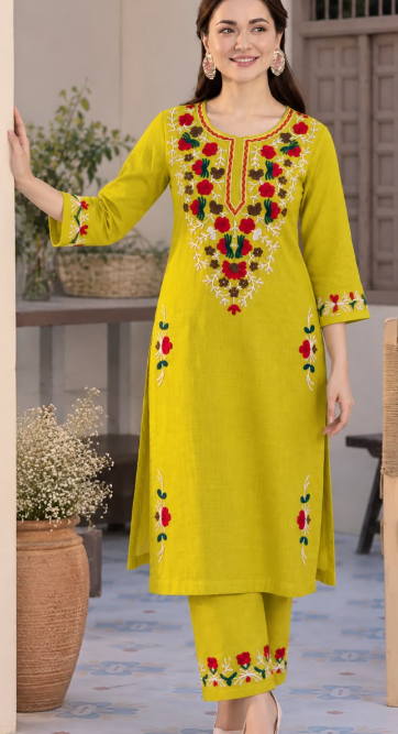 Stylish Pure Cotton Kurti with Pant Set #1