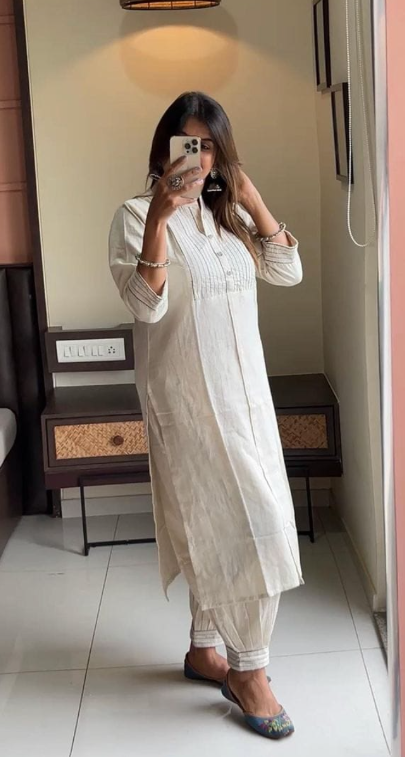 Designer Pure Cotton Kurta Pant with Dupatta Set #12