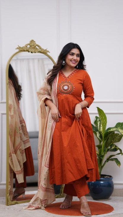 Stylish Pure Cotton Kurti with Pant Set #4