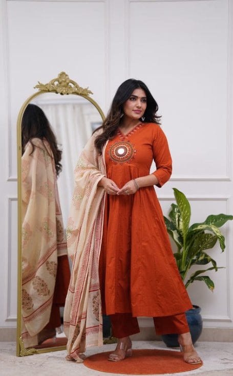Stylish Pure Cotton Kurti with Pant Set #4