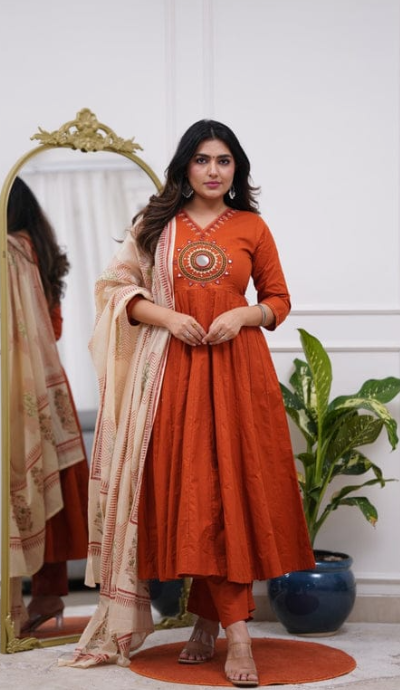Stylish Pure Cotton Kurti with Pant Set #4