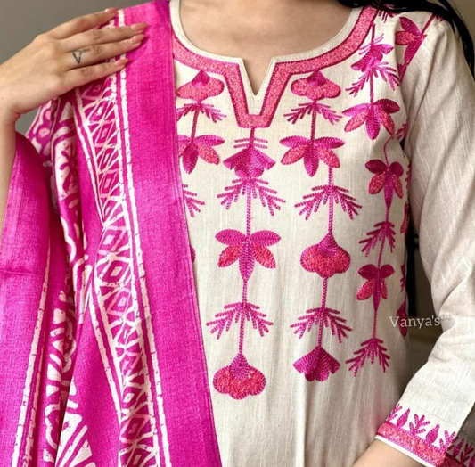 Stylish Pure Cotton Kurti with Pant Set #5