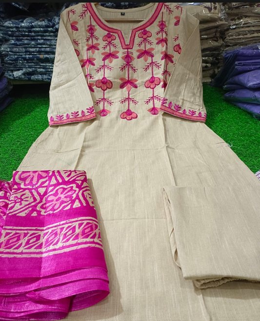 Stylish Pure Cotton Kurti with Pant Set #5