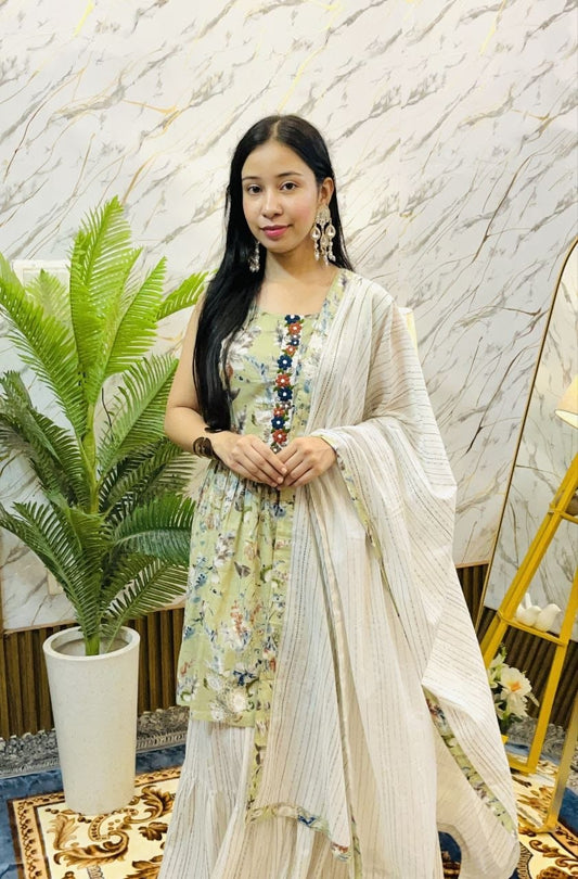Pure Mul Cotton 3 Piece Suit Set
