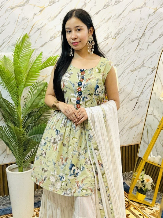 Pure Mul Cotton 3 Piece Suit Set