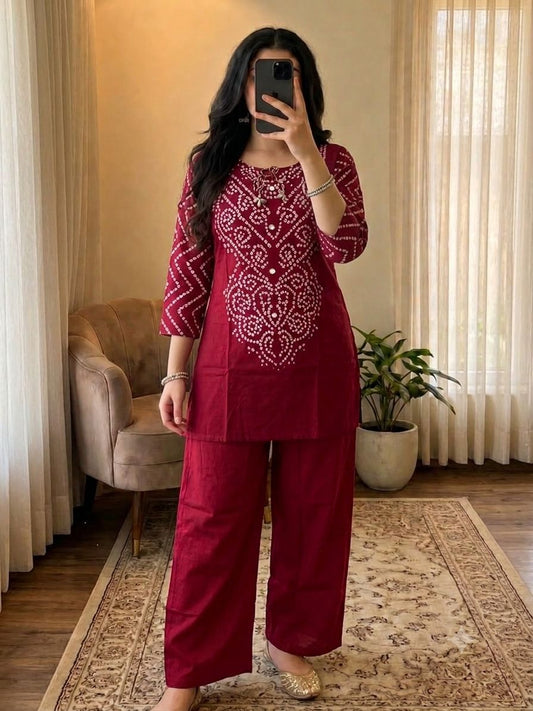 Premium Bandhani Co-ord Set