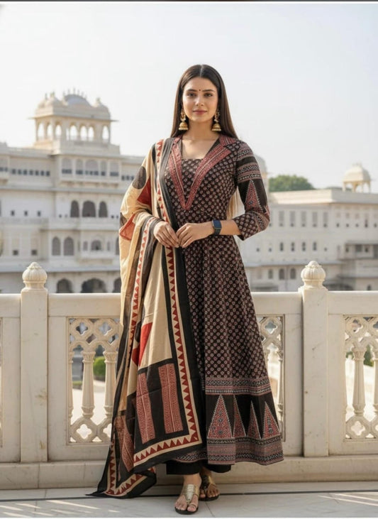 Anarkali Kurti with Plazzo & Dupatta | Summer Super