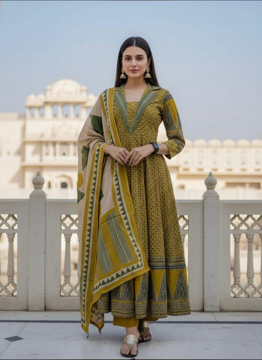 Anarkali Kurti with Plazzo & Dupatta | Summer Super
