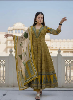 Anarkali Kurti with Plazzo & Dupatta | Summer Super