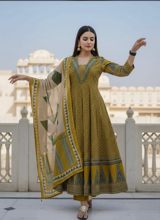 Anarkali Kurti with Plazzo & Dupatta | Summer Super