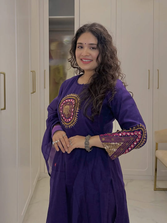 Traditional Premium Cotton Bandhej Straight Suit Set