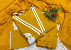 Anarkali Embroidery Kurta Pant with Dupatta Set