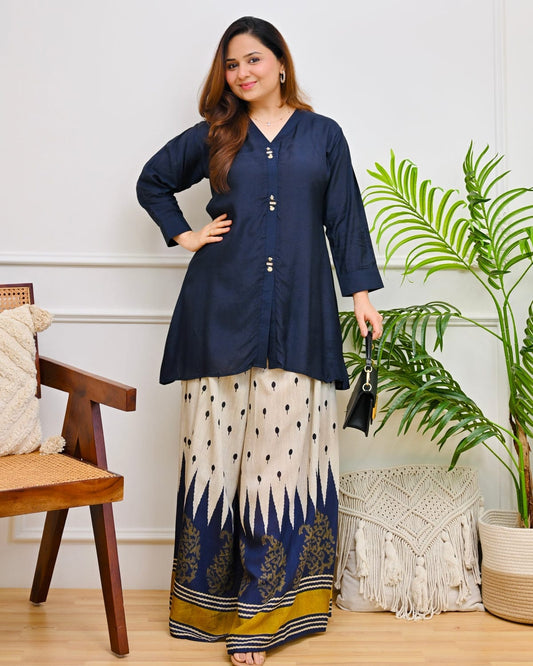 Premium Cotton Indo-Western Palazzo Set