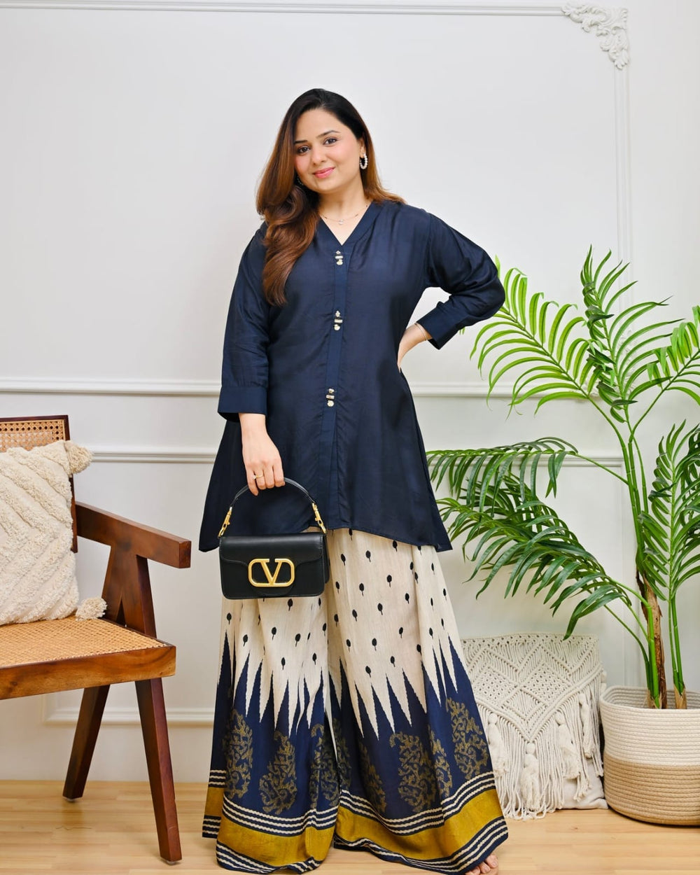 Premium Cotton Indo-Western Palazzo Set