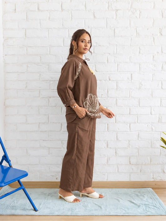 Embroidered Cotton Co-Ord Set