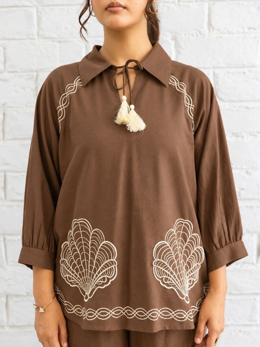 Embroidered Cotton Co-Ord Set