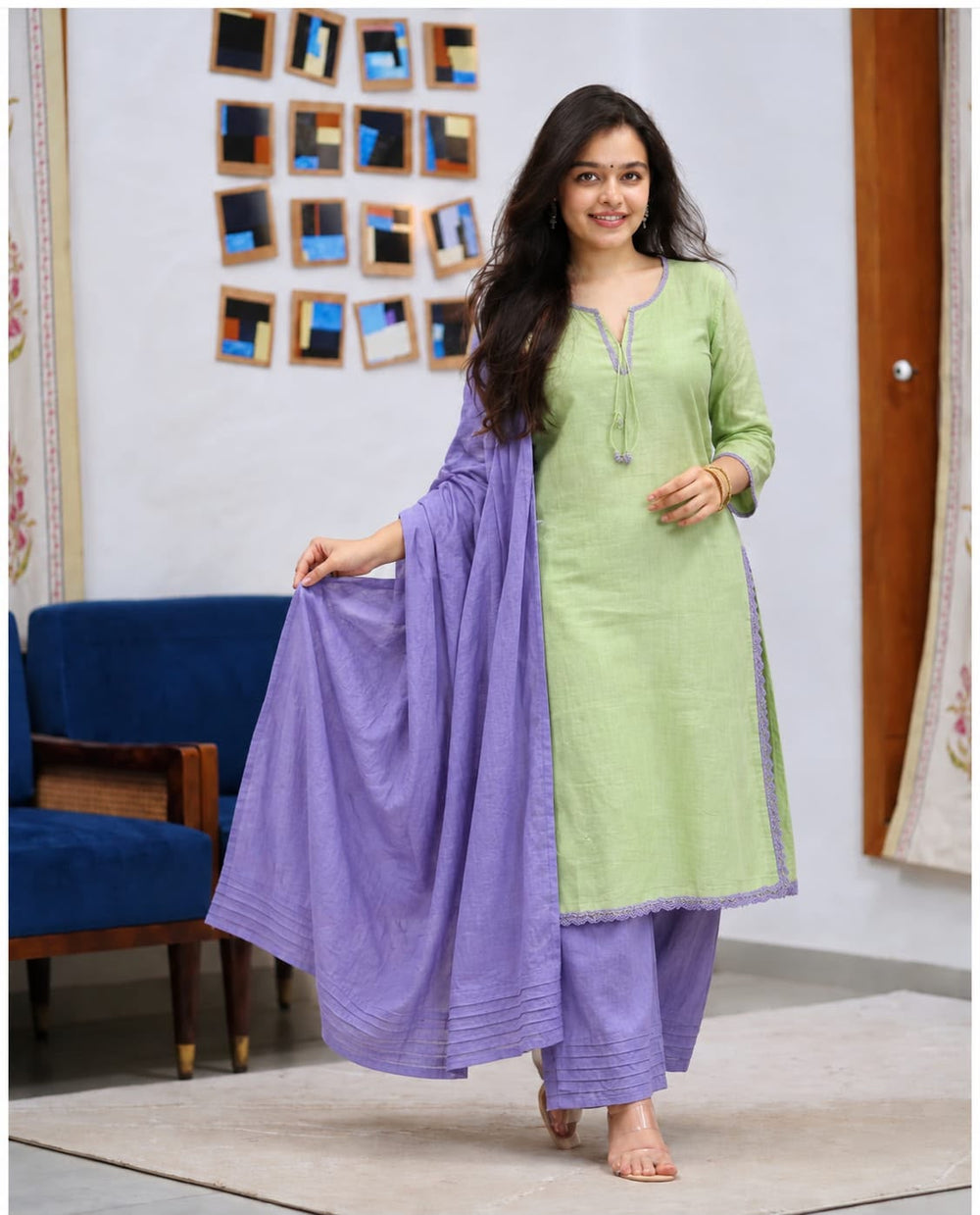 Premium Cotton Kurta Salwar Dupatta Set