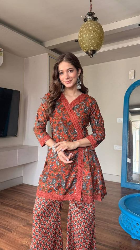 Elegant Cotton Kurti & Palazzo Set