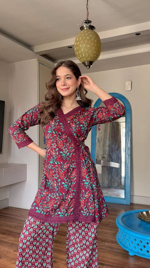 Elegant Cotton Kurti & Palazzo Set
