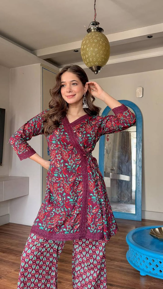 Elegant Cotton Kurti & Palazzo Set