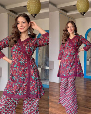 Elegant Cotton Kurti & Palazzo Set