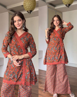 Elegant Cotton Kurti & Palazzo Set
