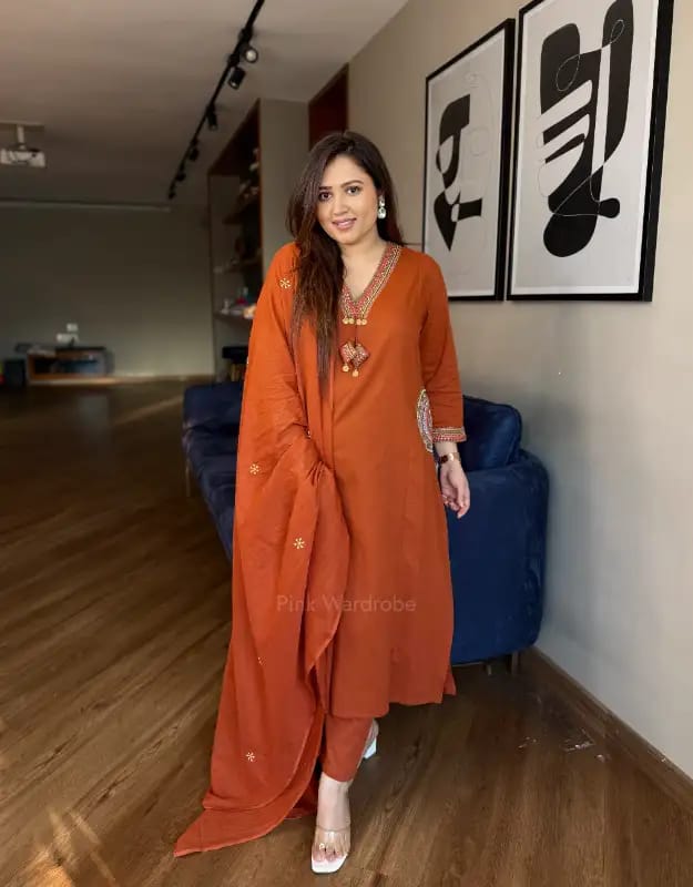 Premium Dhaba Cotton A-Line Suit Set