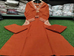 Premium Dhaba Cotton A-Line Suit Set