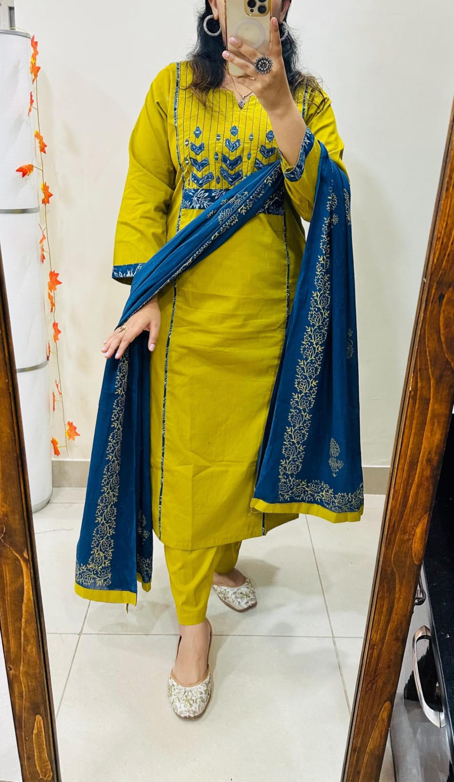 Premium Fine Cotton Mirror Work Suit Set