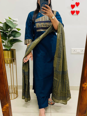 Premium Dhaba Cotton Angrakha Style Suit