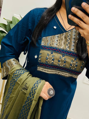Premium Dhaba Cotton Angrakha Style Suit