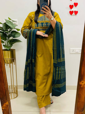 Premium Dhaba Cotton Angrakha Style Suit