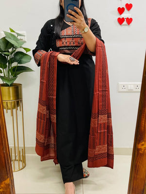 Premium Dhaba Cotton Angrakha Style Suit