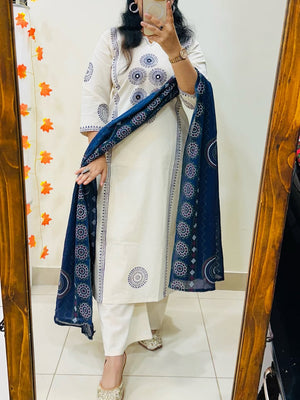 Premium Heavy Cotton Block Print Suit Set