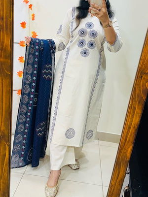 Premium Heavy Cotton Block Print Suit Set
