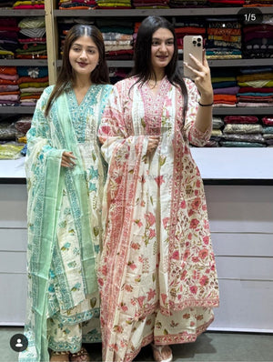 Elegant Cotton Anarkali Kurti Set