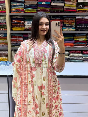Elegant Cotton Anarkali Kurti Set