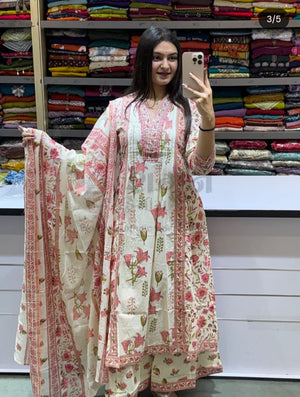 Elegant Cotton Anarkali Kurti Set