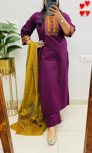 Elegant Pure Cotton Kurti Set