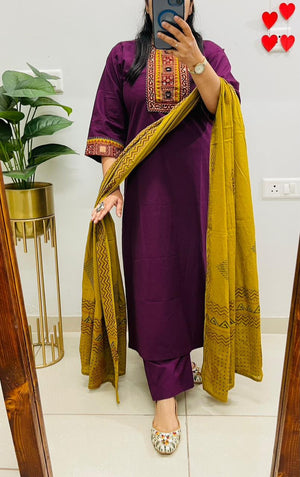 Elegant Pure Cotton Kurti Set
