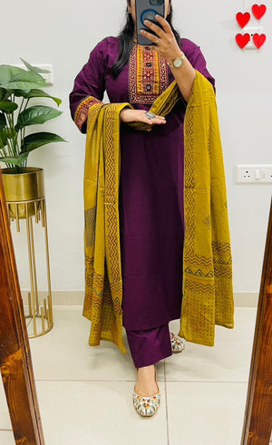 Elegant Pure Cotton Kurti Set