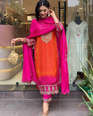 Premium Chinon Silk Festive Wear Set