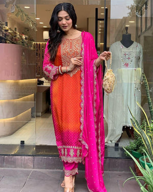 Premium Chinon Silk Festive Wear Set
