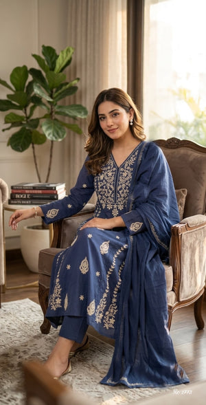 Beautiful Cotton Designer Kurta Set