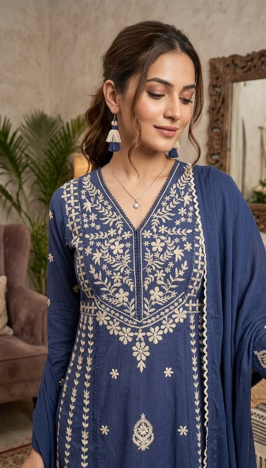 Beautiful Cotton Designer Kurta Set