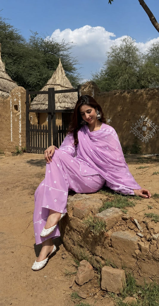 Elegant Cotton Kurta Set with Dupatta